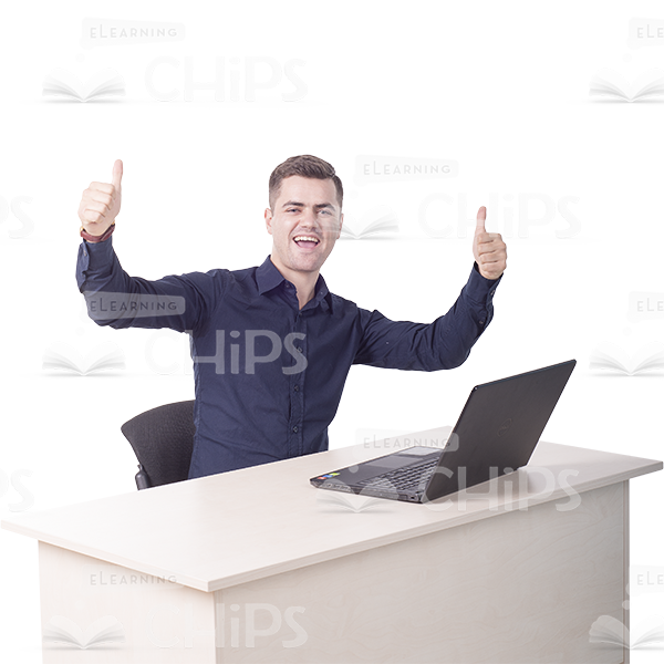 Emotional Young Man Showing Thumbs Up Cutout -0