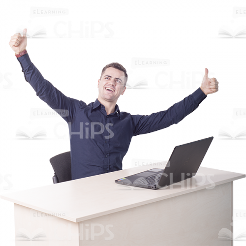 Cheerful Man Showing Thumbs Up Cutout Image-0
