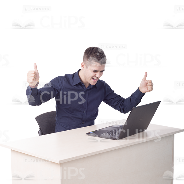 Young Businessman Reacts Emotionally Cutout Image-0