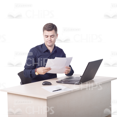 Surprised Young Man Looking At Papers Cutout-0