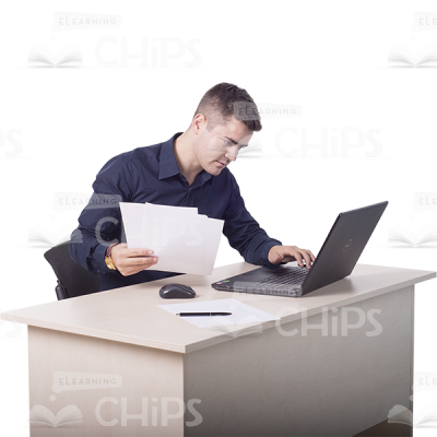 Young Man Typing On Laptop Cutout Photo-0