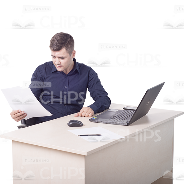 Surprised Cutout Man Character Looking At Papers -0 Surprised Cutout Man Character Looking At Papers -0