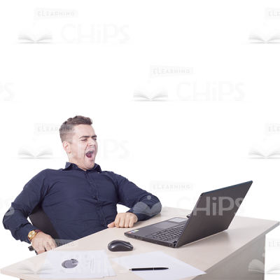 Exhausted Businessman Gaping Cutout Picture-0