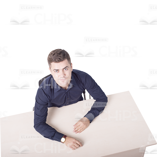 Cheerful Young Man Character Sitting Cutout-0