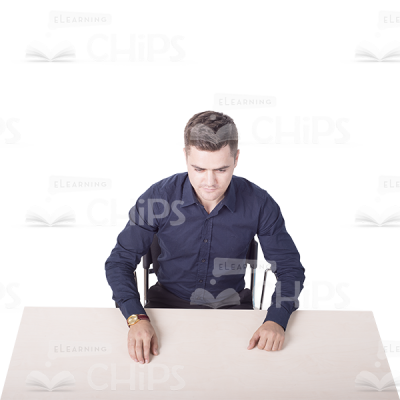Focused Man Behind The Table Cutout Photo-0
