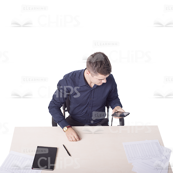 Young Man Typing A Message Cutout Image-0