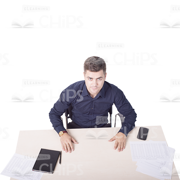 Determined Young Man Sitting Cutout Picture-0