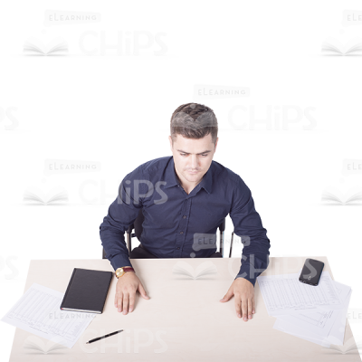 Focused Young Businessman Cutout Photo-0