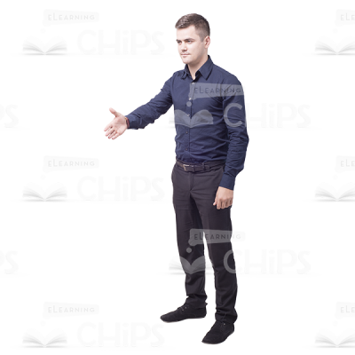Half-Turned Young Man Making Greeting Gesture Cutout-0