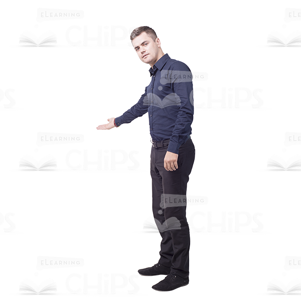 Young Man Presenting Something Cutout Photo-0
