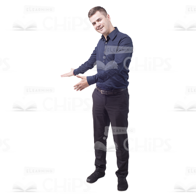 Smiling Young Man Gesticulating Cutout Image-0
