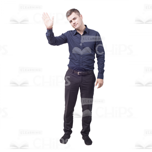 Young Businessman Making Goodbye Gesture Cutout-0