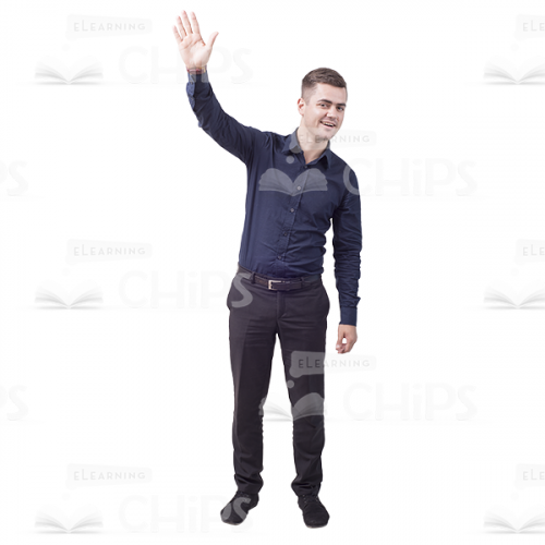 Friendly Young Man Waving Hand Cutout Photo-0