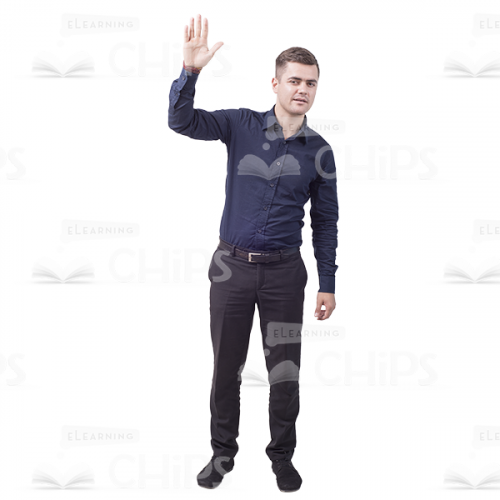 Young Businessman Making Bye Gesture Cutout-0