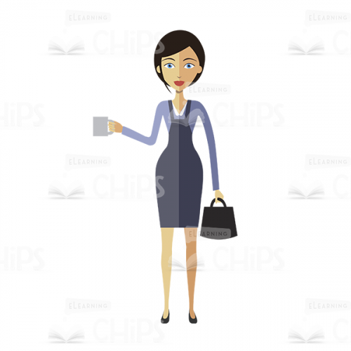 Brown-Haired Business Woman Vector Character Package-0