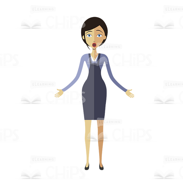 Brown-Haired Business Woman Vector Character Package-16510