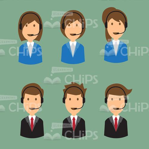 Managers Using Headset Vector Character Set-0