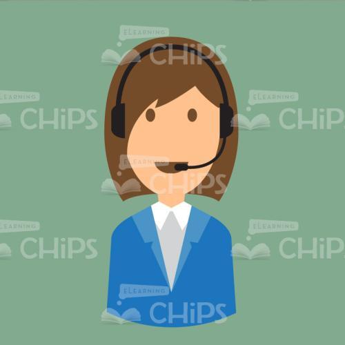 Managers Using Headset Vector Character Set-21070