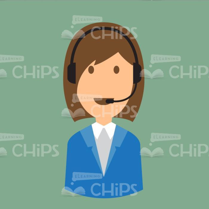 Managers Using Headset Vector Character Set-21070