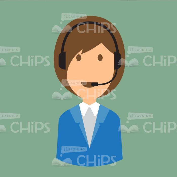 Managers Using Headset Vector Character Set-21071