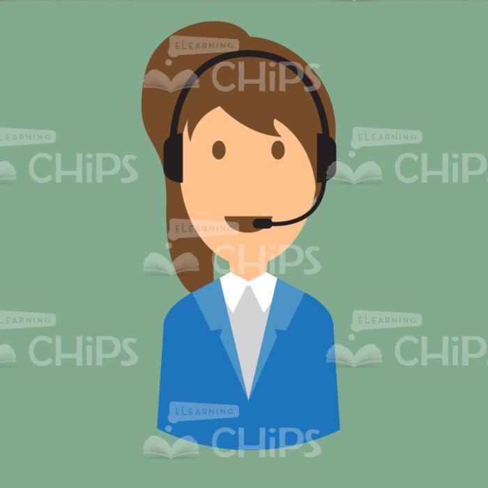 Managers Using Headset Vector Character Set-21072