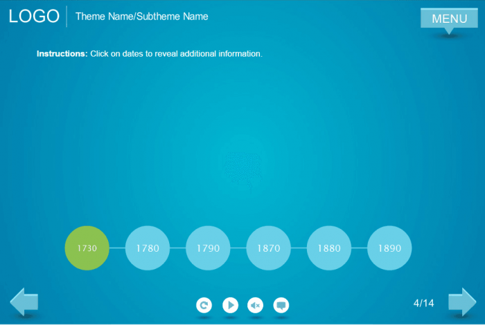 Timeline with Round Buttons — Download Lectora Template