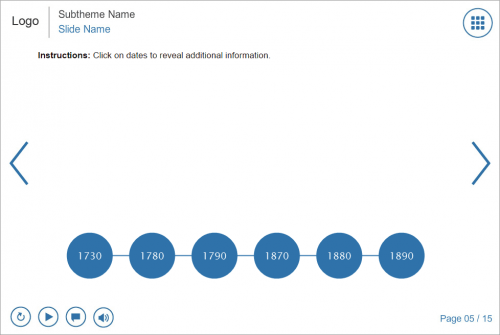 Timeline With Blue Buttons — Lectora Template-8299