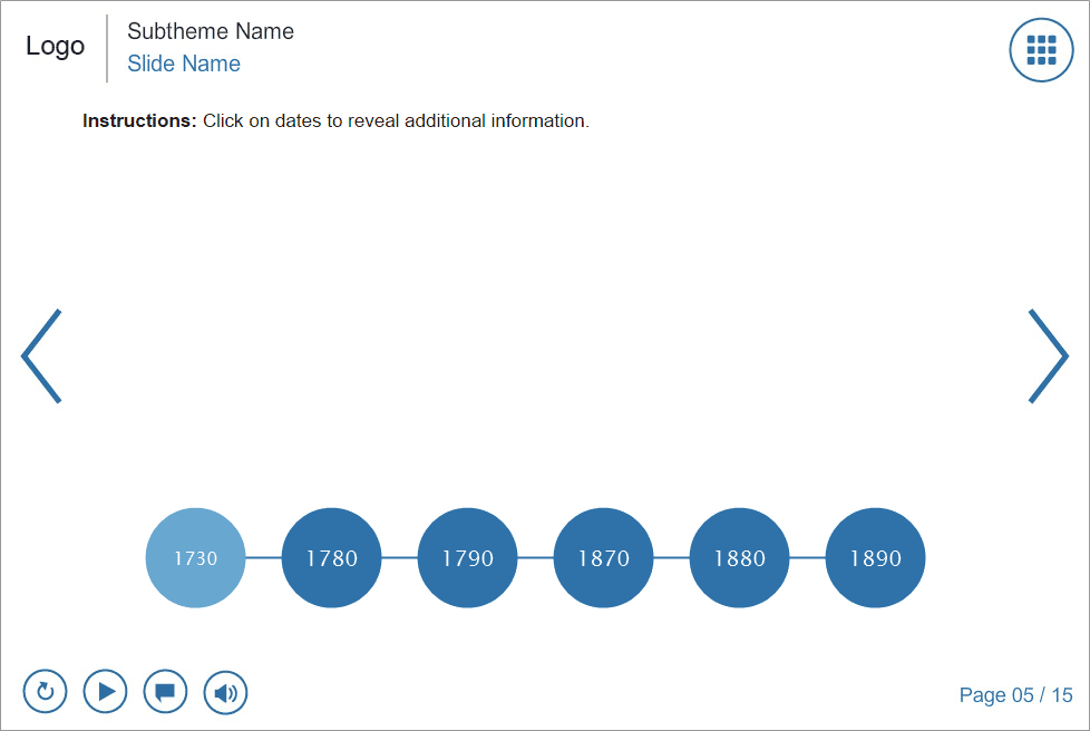 Timeline with Round Buttons — Download Lectora Template Timeline with Round Buttons — Download Lectora Template