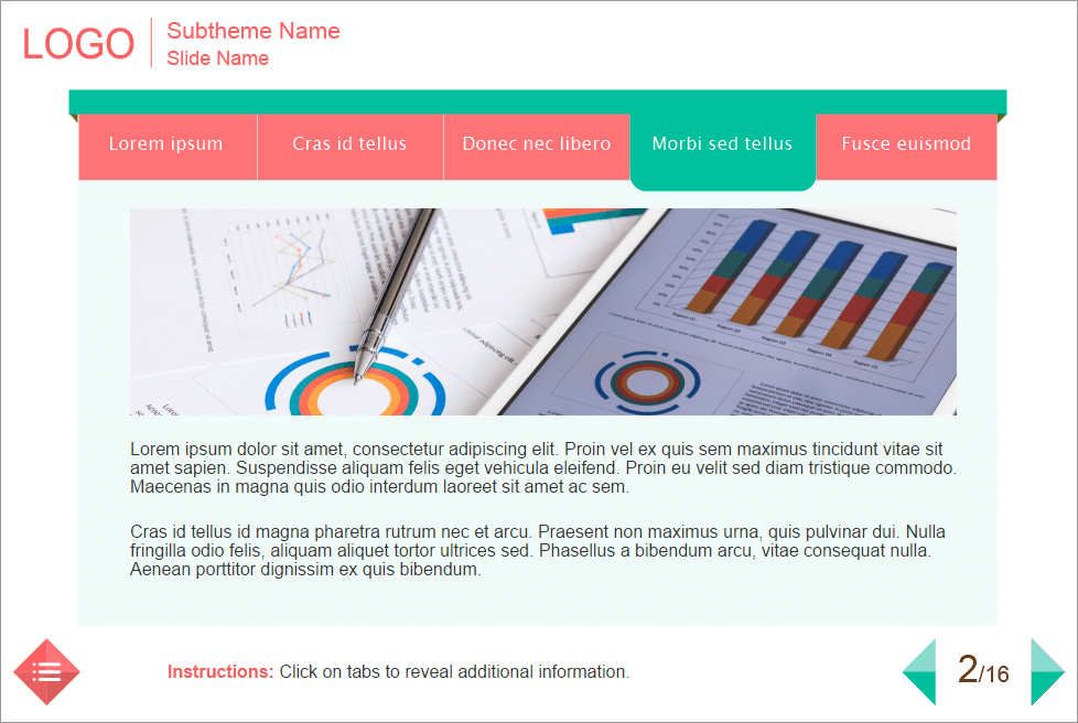 Horizontal Tabs Block — Lectora Publisher eLearning Template Horizontal Tabs Block — Lectora Publisher eLearning Template