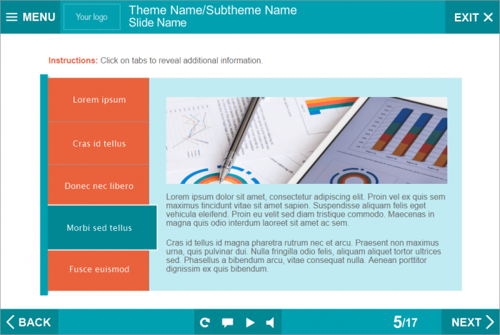 Vertical Tabs Block — Lectora Publisher eLearning Template