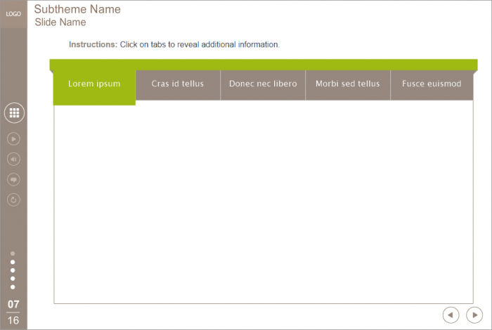 Gray Tabs — Lectora Templates for eLearning Courses