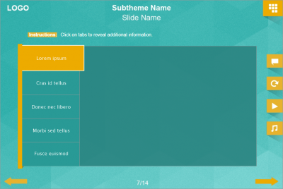 Turquoise Tabs — Lectora Templates for eLearning Courses