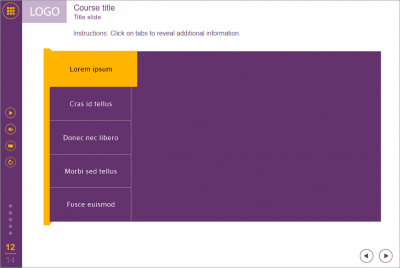 Purple Colored Tabs — Lectora Templates for eLearning Courses