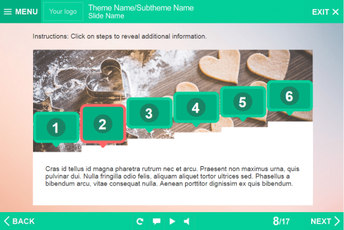 Green Colored Steps — Lectora Templates for eLearning Courses