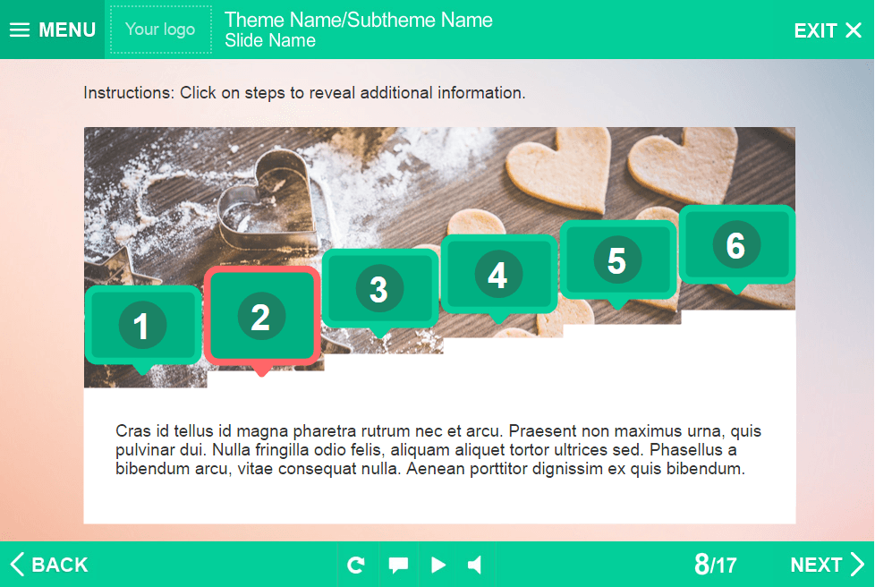Green Colored Steps — Lectora Templates for eLearning Courses Green Colored Steps — Lectora Templates for eLearning Courses