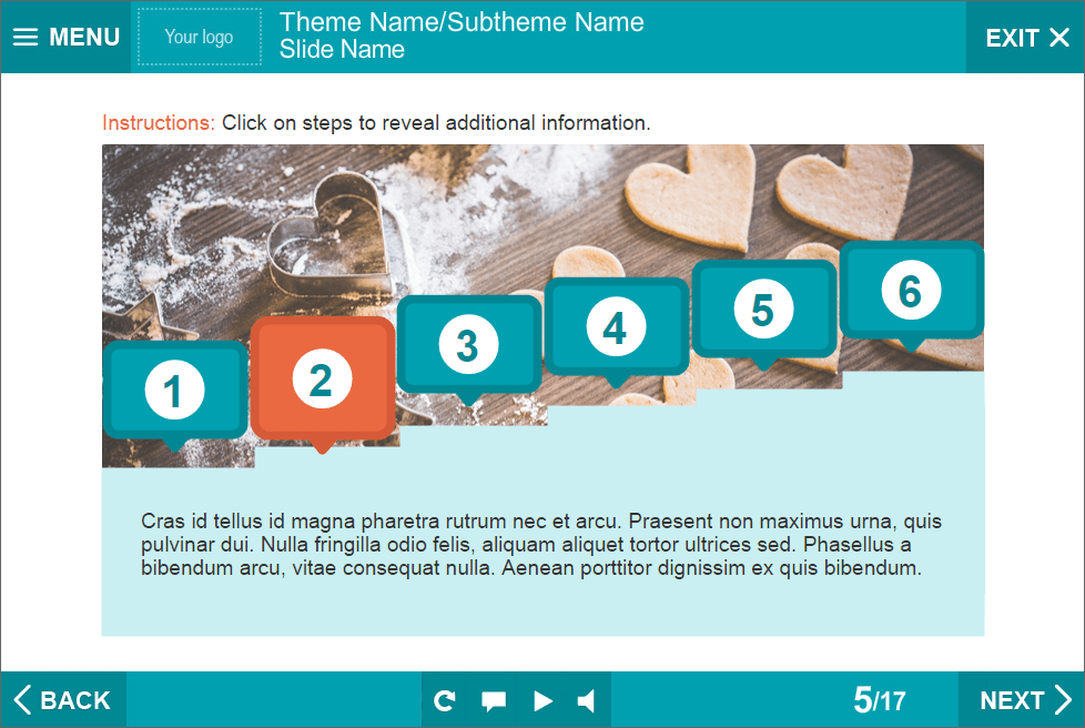 Blue Colored Steps — Lectora Templates for eLearning Courses Blue Colored Steps — Lectora Templates for eLearning Courses