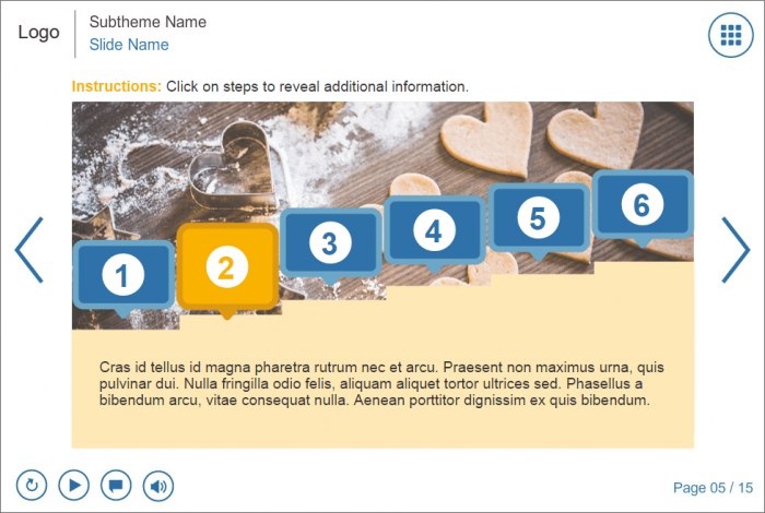 Blue Colored Steps — Lectora Templates for eLearning Courses