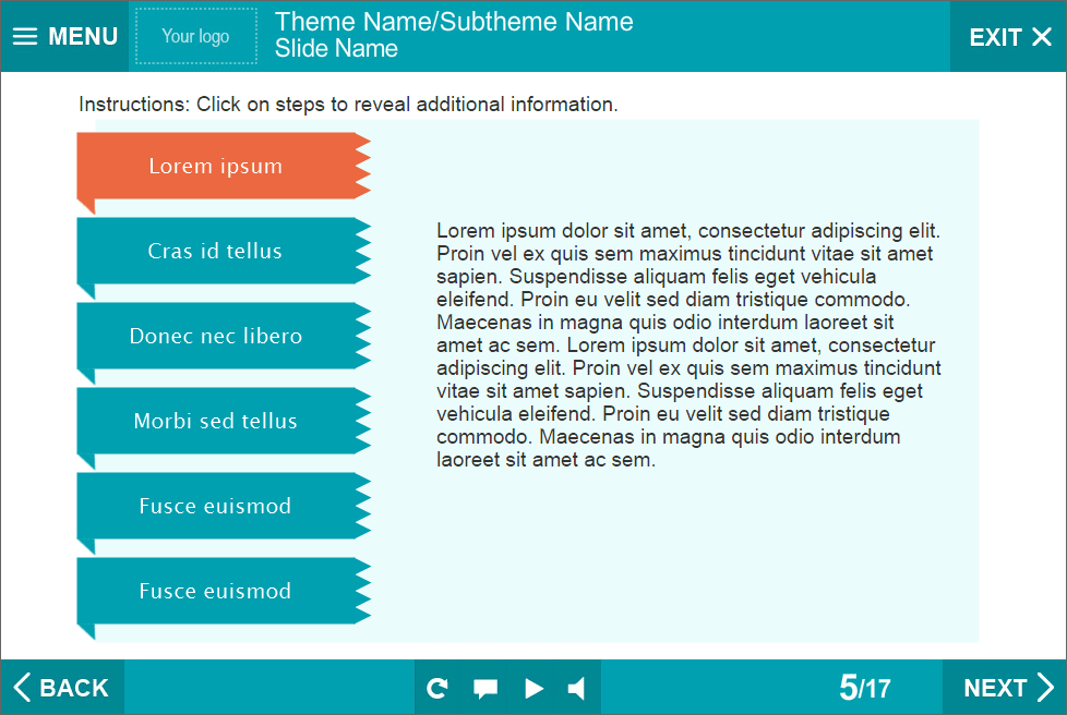 Slide with Tabs — Lectora Templates for eLearning Slide with Tabs — Lectora Templates for eLearning