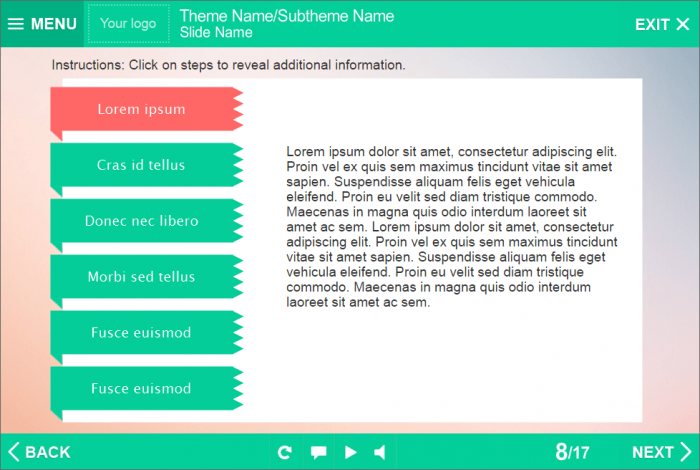 Slide with Tabs — Lectora Templates for eLearning