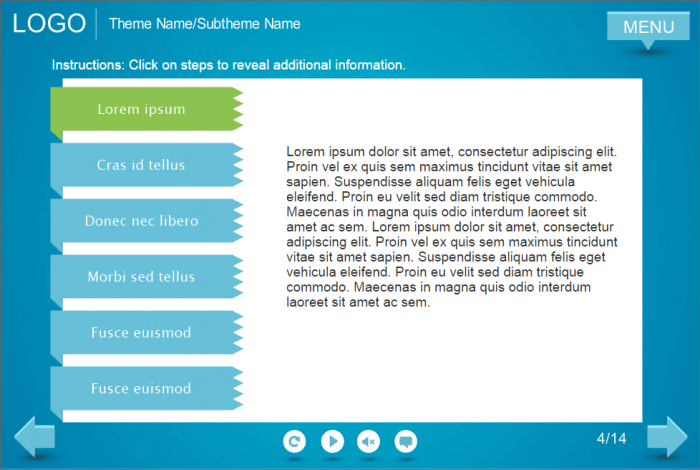 Slide with Clickable Tabs — Lectora Templates for eLearning