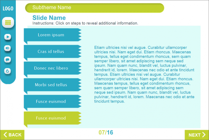Blue Tabs — eLearning Template for Lectora Publisher