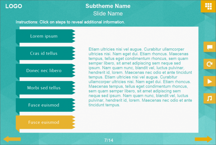 Turquoise Tabs — eLearning Template for Lectora Publisher