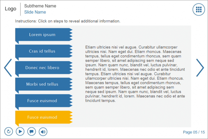 Blue Tabs — eLearning Template for Lectora Publisher