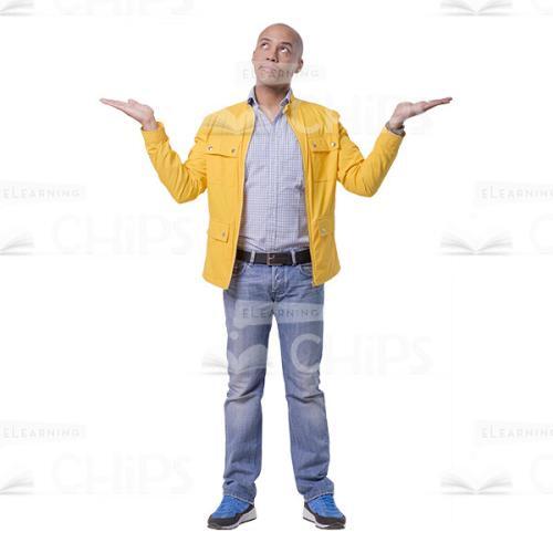 Pensive Young Man Scales Gesture Cutout-0