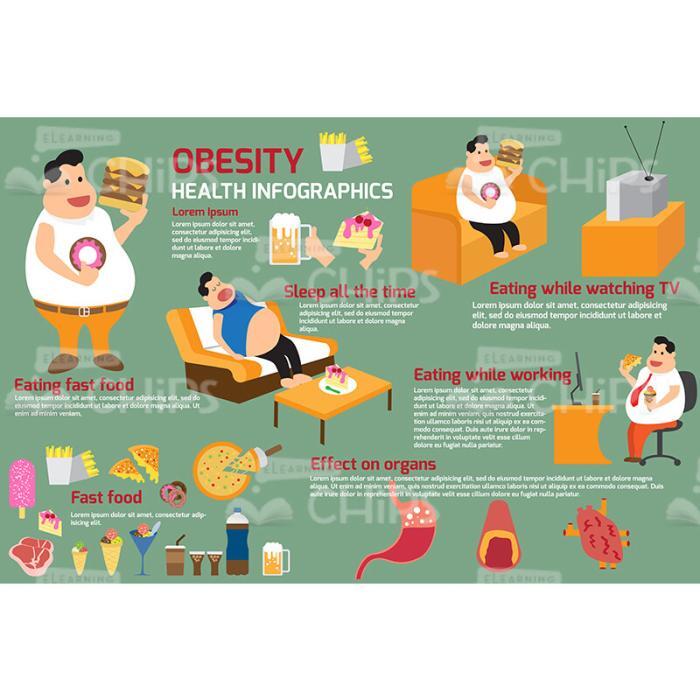 Causes Of Obesity Vector Infographics-0