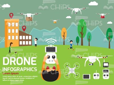Drones Infographics Vector Image -0