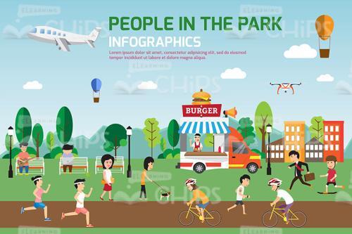 People In The Park Vector Background-0