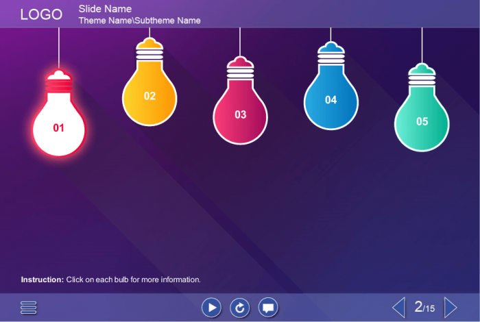 Colored Bulbs — Download eLearning Storyline Template