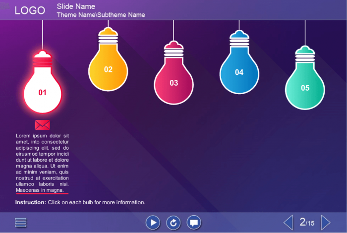 Clickable Bulbs — Articulate Storyline Template for eLearning Courses