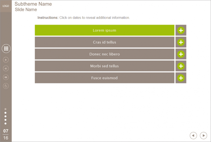 Accordion Slide Sample — Trivantis Lectora Templates for eLearning Courses